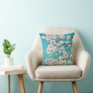Cherry Blossoms throw pillow