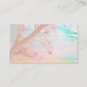 Cherry Blossoms Tree Water Colour Business Cards
