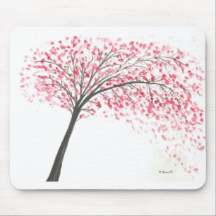 Cherry blossoms tree watercolour mouse mat