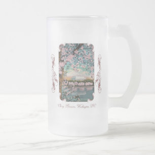 Cherry Blossoms Victorian Frosted Beer Mug