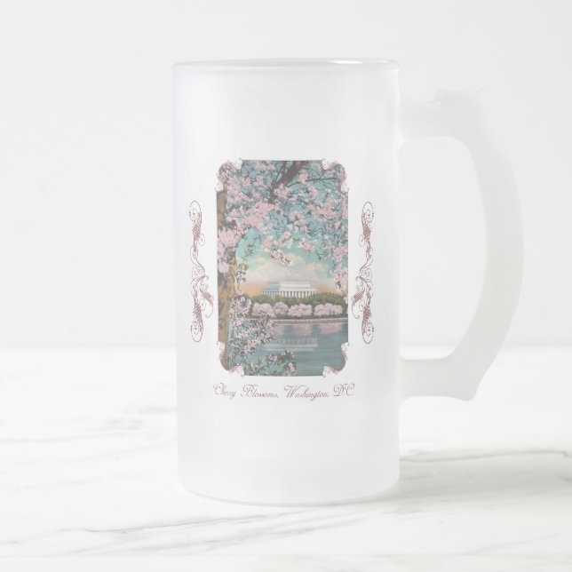 Cherry Blossoms Victorian Frosted Beer Mug (Right)