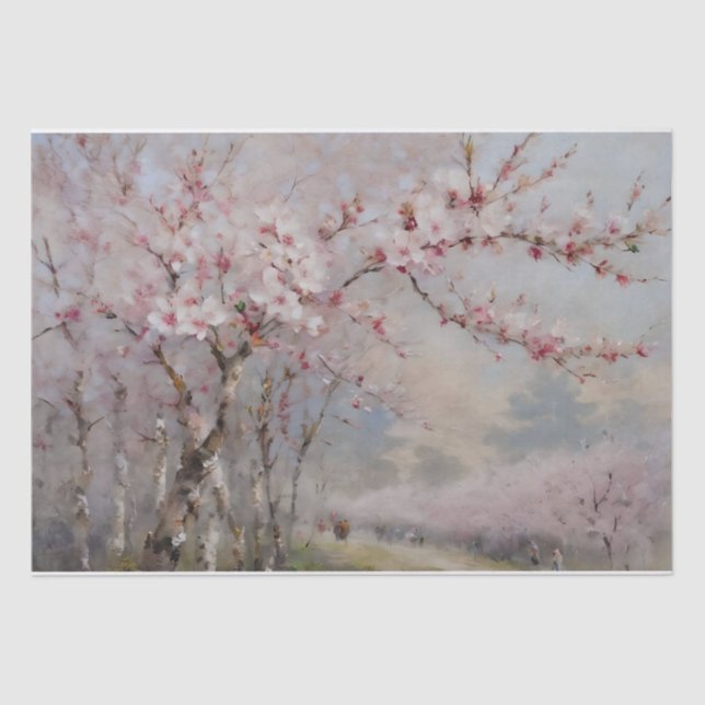 Cherry Blossoms Watercolor Decoupage  Tissue Paper (Front)