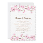 Cherry Blossoms Watercolor Wedding Invitation