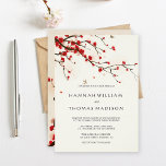 Cherry Blossoms Watercolor Wedding Invitation<br><div class="desc">Romantic and Elegant Watercolor Cherry Blossoms | Sakura Floral Wedding Invitation. For more advanced customization of this design,  Please click the "Customize” button above! Matching items are also available.</div>