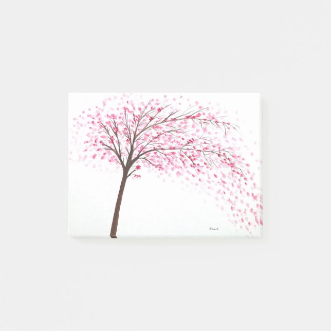 Cherry blossoms watercolour painting post-it notes (Front)
