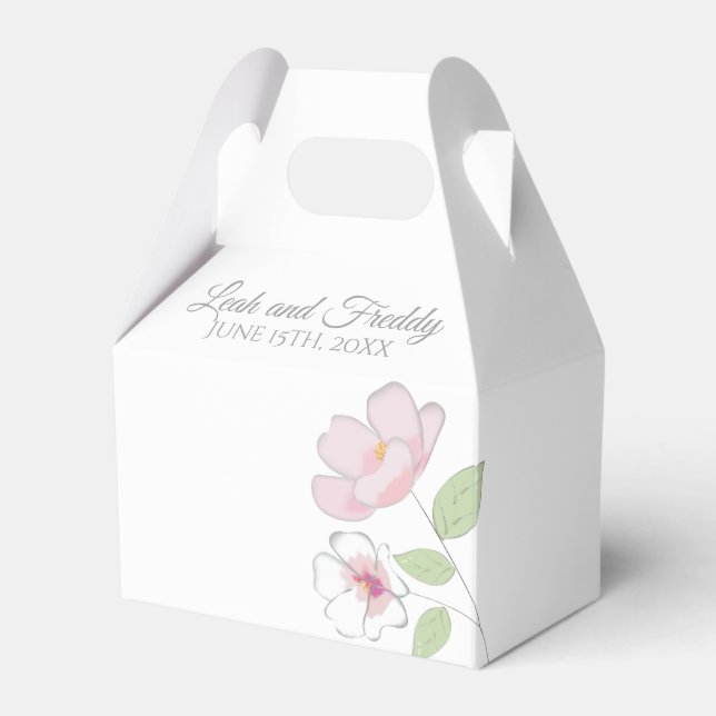 Cherry Blossoms Wedding Favour Box (Front Side)