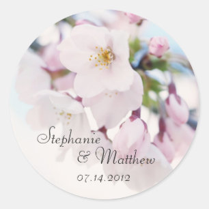 Cherry Blossoms Wedding Favour Label