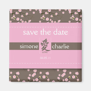 Cherry Blossoms Wedding Favour Magnet