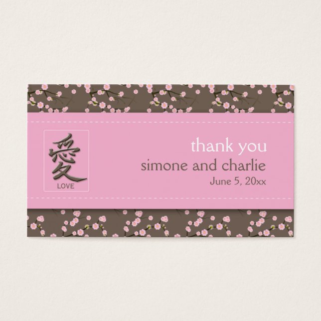 Cherry Blossoms Wedding Favour Tag (Front)
