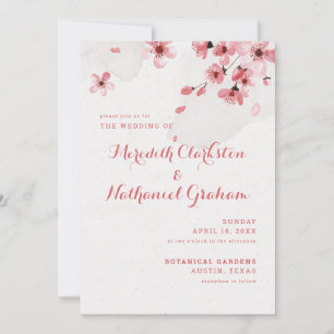 Cherry Blossoms Wedding Invitation