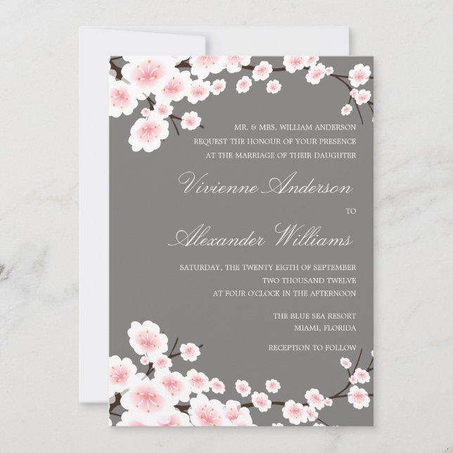CHERRY BLOSSOMS | WEDDING INVITATION (Front)