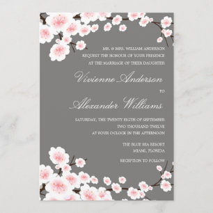 CHERRY BLOSSOMS   WEDDING INVITATION