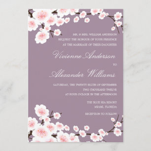 CHERRY BLOSSOMS WEDDING INVITATION