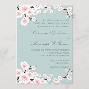 CHERRY BLOSSOMS   WEDDING INVITATION