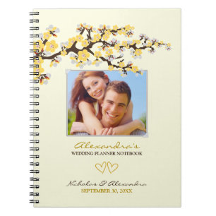 Cherry Blossoms Wedding Planner Notebook (yellow)