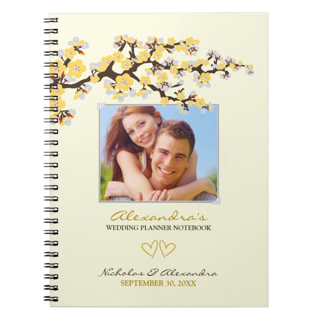 Cherry Blossoms Wedding Planner Notebook (yellow) (Front)
