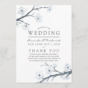 Cherry Blossoms Wedding Programme