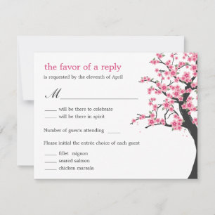 Cherry Blossoms Wedding RSVP Card