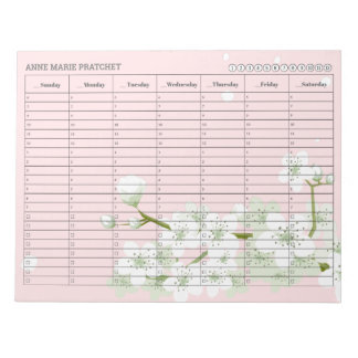 Cherry Blossoms Weekly Appointment Schedule  Notepad