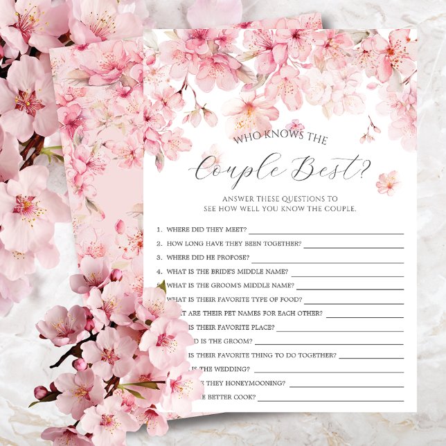 Cherry Blossoms Who Knows the Couple Best Game Invitation (Creator Uploaded)