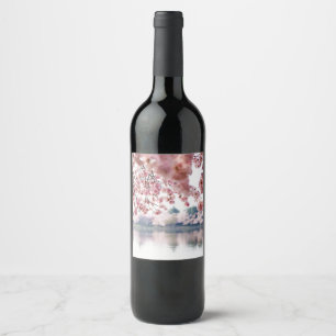 Cherry Blossoms Wine Label