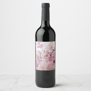 Cherry Blossoms Wine Label