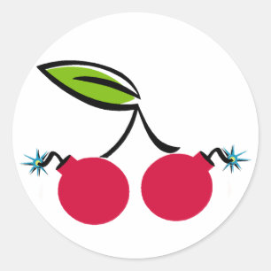 Cherry Bomb Classic Round Sticker