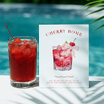Cherry Bomb Cocktail Recipe Postcard<br><div class="desc">Bright, bold, and a little playful, this Cherry Bomb cocktail recipe postcard features a vibrant watercolor illustration of the sweet and tangy cherry lemonade drink, finished with a bow and garnished with cherries. Perfect for cocktail lovers, summer parties, wedding bars, or as a fun stationery gift, this design adds a...</div>