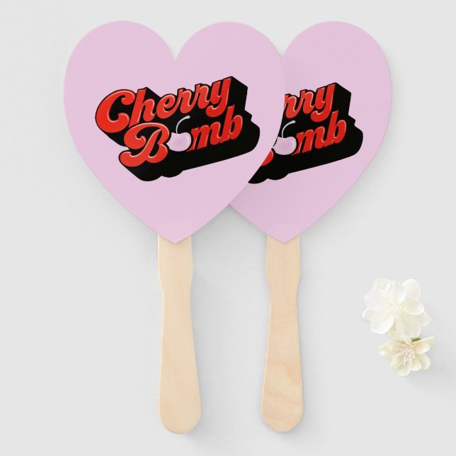 Cherry Bomb Hand Fan (Front and Back)