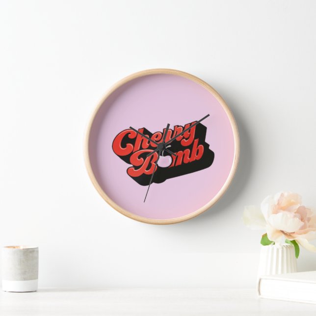 Cherry Bomb Large Clock (Home)