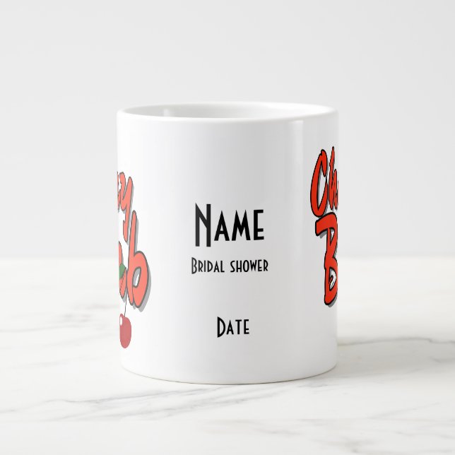 Cherry bomb Personalised Bachelorette Party Large Coffee Mug (Front)