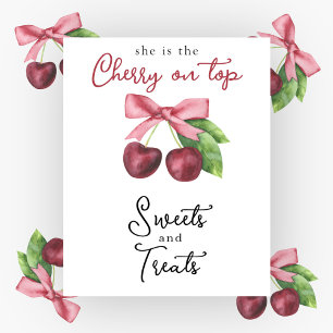 Cherry bow baby shower Sweets and treats Poster