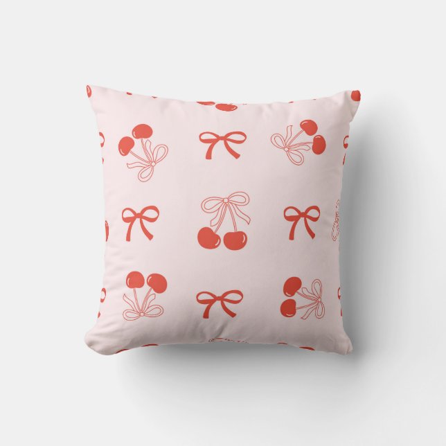 Cherry Bow Elegance Cushion (Front)