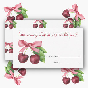 Cherry bow Guess how many cherries game Enclosure Card