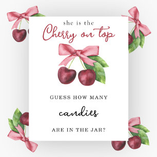 Cherry bow - How many candies are in the jar Poster