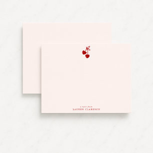 Cherry Bow Valentine’s Day Note Card