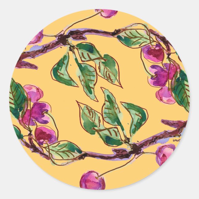 Cherry Branch Classic Round Sticker (Front)