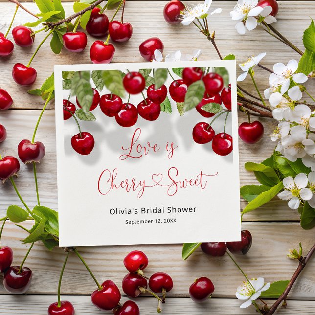 Cherry Bridal Shower Napkin (Creator Uploaded)