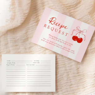 Cherry Bridal Shower Recipe Request Enclosure Card