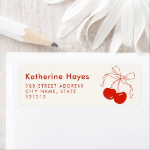 Cherry Bridal Shower Return Address Label
