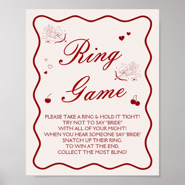 Cherry Bridal Shower Ring Game  Poster (Front)