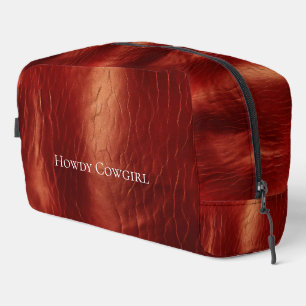 Cherry Brown Textured Look Dopp Kit