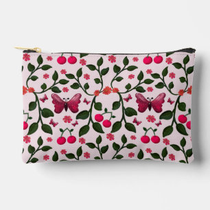 Cherry Butterfly Floral Seamless Pattern  Accessory Pouch
