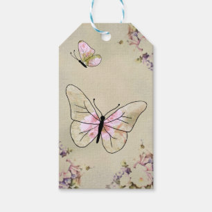 cherry butterfly gift tags
