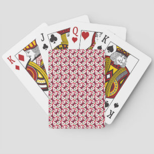Cherry Butterfly Kawaii Seamless Pattern Playing Cards