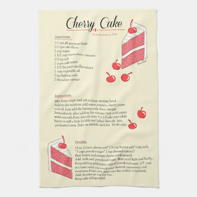 Cherry Cake Towel (Vertical)