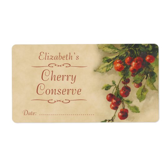 Cherry Canning label Shipping Label