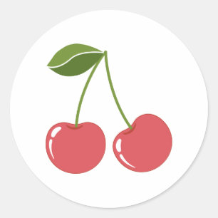 Cherry cartoon image graphic classic round sticker