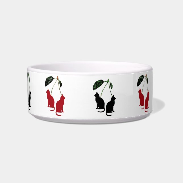 Cherry Cats Ceramic Pet Bowl (Right)