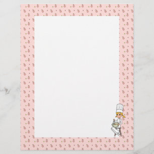 Cherry Chef Art Unlined Recipe Page